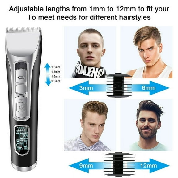 Hair Clipper for Men,4 in 1Cordless Electric Beard Trimmer, Body Mustache Nose Ear Facial Cutting Groomer USB Rechargeable & LED Display