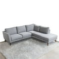 thumbnail image 4 of Mid-Century Modern Paisley Light Gray Sectional Sofa (Right Chaise), 4 of 8