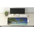 thumbnail image 2 of Landscape Computer Mouse Pad, Tropic Botanic Sandy Beach Island with Coconut Palm Trees Seaside Print, Rectangle Non-Slip Rubber Mousepad Large, 31" x 12" Gaming Size, Aqua Blue Green, by Ambesonne, 2 of 2