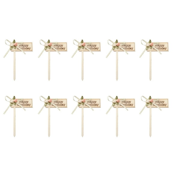 WHAMVOX  10 Pcs Cake Topper Flags Decorating Ideas Themes for Birthdays