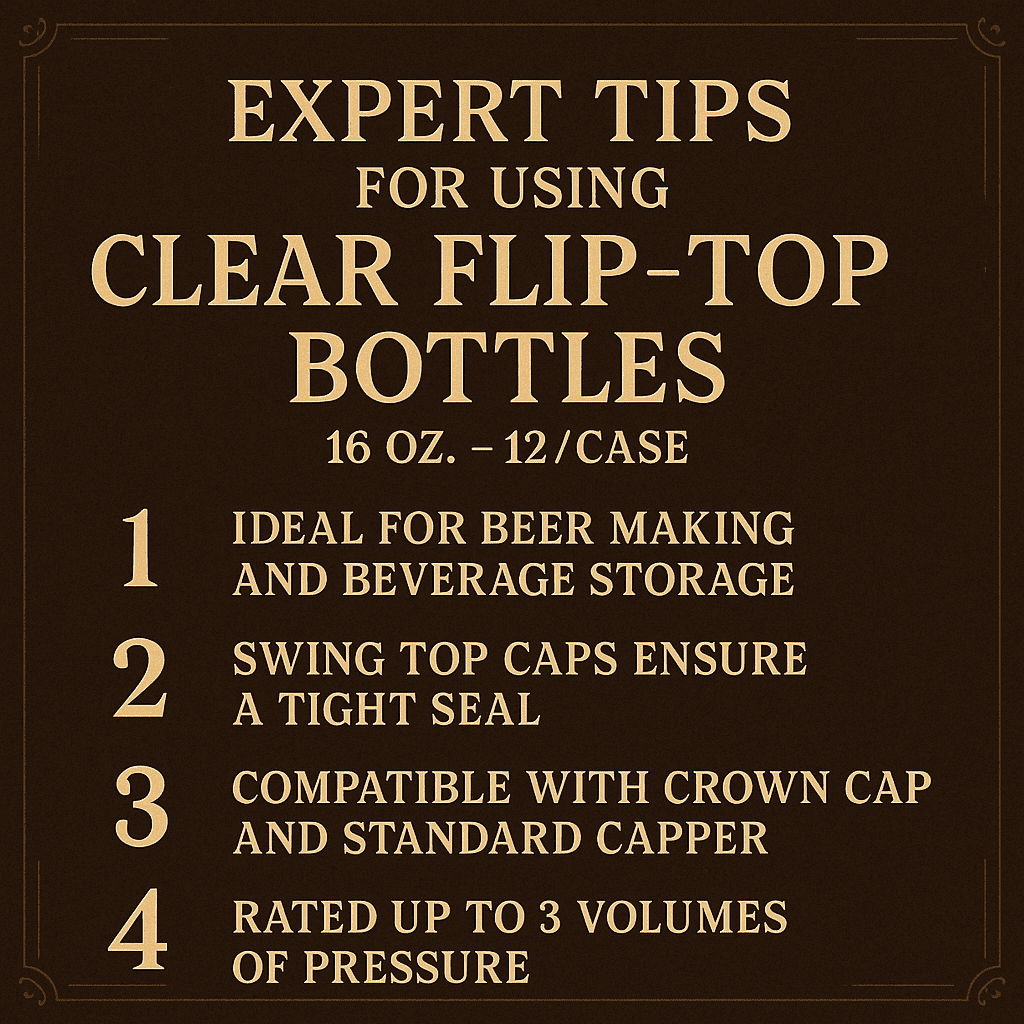 LD Carlson Clear Flip-Top Bottles 16 oz. - 12/Case