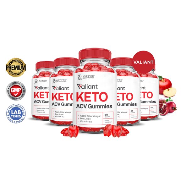 (5 Pack) Valiant Keto ACV Gummies 1000MG Dietary Supplement 300 Gummys