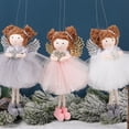 thumbnail image 3 of 1PCS Christmas Plush Angel Wings Christmas Ornaments Hanging White Pink Dolls Decor for Xmas Tree/Gift/Valentine's Day/Wedding, 3 of 5