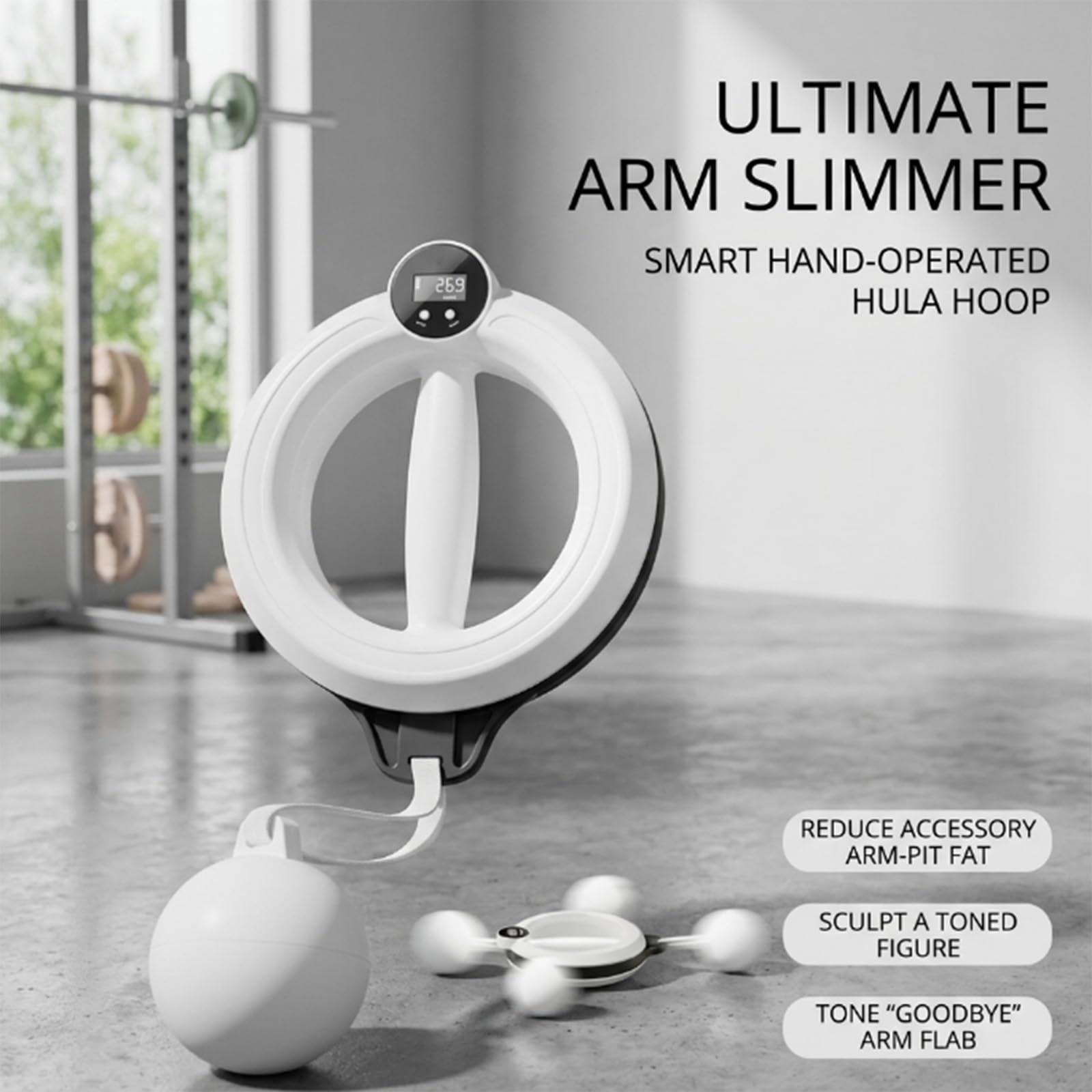 Arm Hoop, 360° Forearm & Wrist Trainer with Digital Counter, Arm Toning Exerciser for Women & Men, Upper Body Strength Fitness Gear for Home Gym