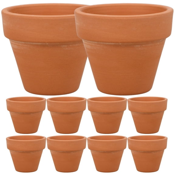 Pretyzoom Pottery Flower Pot Red Pottery 10Pcs Excellent for Gardening and Crafts