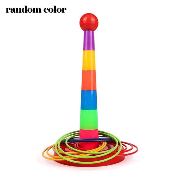 Children Ring Toss Game Set, Stackable Throwing Toy for Indoor and Outdoor Play, Parent-Child Interactive Ferrule Layering Kit for Early Education