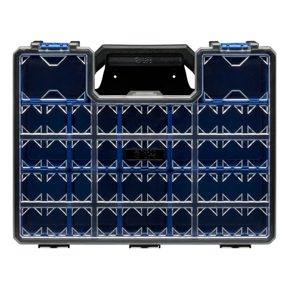 TAFCO 10-Compartment Wall Mount Pro-Go Deep Cup Small Parts Organizer, Blue