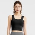 thumbnail image 5 of HEVIRGO Women Square Neck Sports Bra Padded Workout Crop Tank Top with Built-in Bra for Yoga Gym Fitness Running, 5 of 8