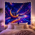 thumbnail image 2 of Children in Crescent Moon Boat Dreamy Fantasy Style for Celestial Art Lovers Galaxy Wall Decor Birthday Gift Tapestry Wall Hanging for Bedroom, Nursery and Dorm, 2 of 7