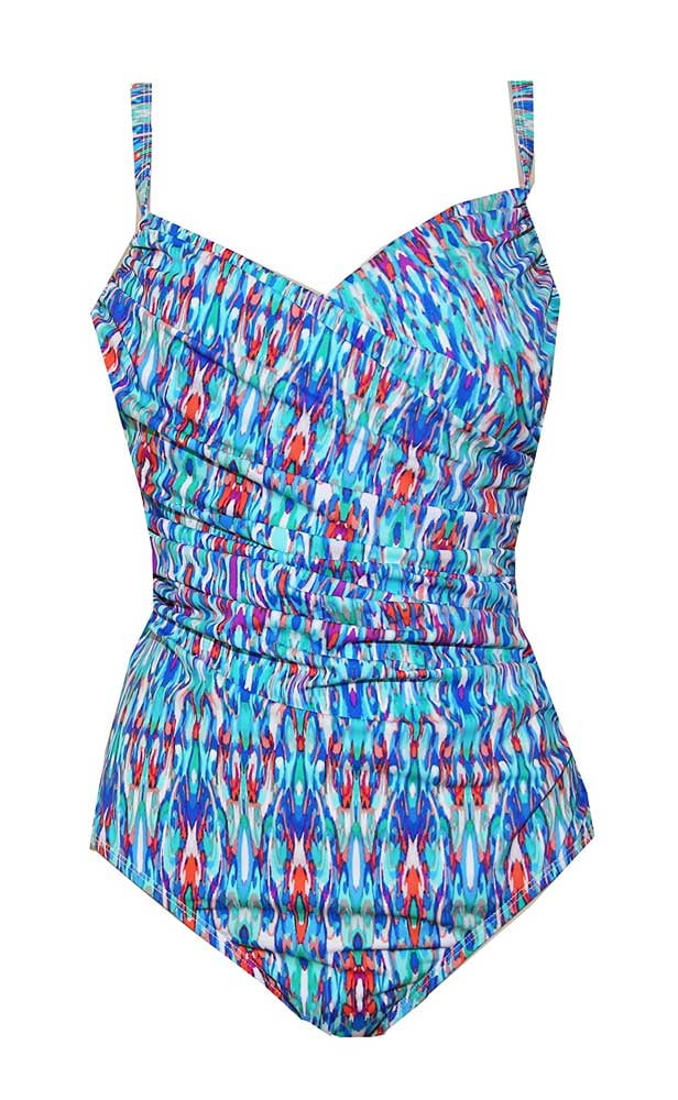Jantzen Women Soft Shirred Tummy Control One Piece Swimsuit