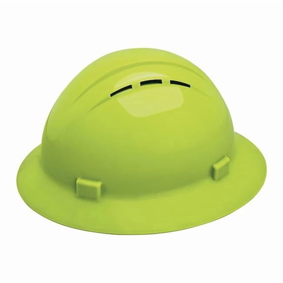 Hard Hat, Americana, Polyethylene, 4 Point Pinlock, Type 1, Class C, Hi-Vis Lime