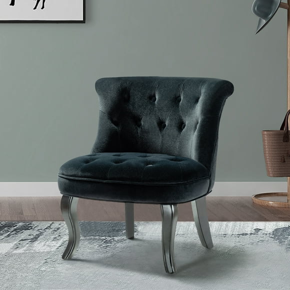 14 Karat Home Jane Upholstered Tufted Accent Chair in Black