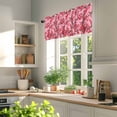 thumbnail image 5 of Spring Flowers Valances for Windows Red Peach Blossoms Chinese Wind Floral Valance Curtains Rod Pocket Bathroom Small Window Treatments for Kitchen Living Room Bedroom, 54"x18", 5 of 7