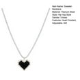 thumbnail image 7 of Ziurtnc Fashion Black Heart Shape Pendant Sweater T-shirt Necklace Hip Hop Style Women Men Couples Romantic Love Long Necklace Jewelry Gift, 7 of 7