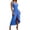 Blue, variant on Resort Dress for Women Women's Elegant Spaghetti Strap Irregular Hem Beach Dress Solid Color Sleeveless with Slit Holiday Style Black XXL
