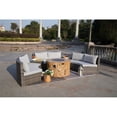 thumbnail image 2 of 6-Pieces Gray Aluminum Halfmoon Sectional Seating with Round Grain Firepit, 2 of 8