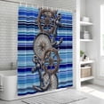 thumbnail image 6 of Vintage Anchor Nautical Shower Curtain, Waterproof Shower Curtains for Bathroom, Coastal Blue Striped Washable Fabric Bathtub Curtain Set Bath Decor with 12 Hooks Extra Long 72"x96", 6 of 8