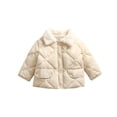 thumbnail image 4 of Abrigo de invierno elegante para bebé, con botones y solapa, chaqueta cálida para uso diario Beige 120cm Alto, 4 of 9