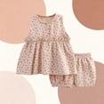 thumbnail image 4 of DAETIROS Kids Girls' 2-Piece Muslin Cotton Set Floral Peplum Top & Bloomer Shorts Outfit 6M-6Y Coffee,Size 5-6 T, 4 of 5