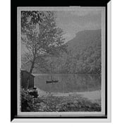 Historic Framed Print, Profile Lake and Old Man of the Mountain, White Mts., N.H., 17-7/8" x 21-7/8"