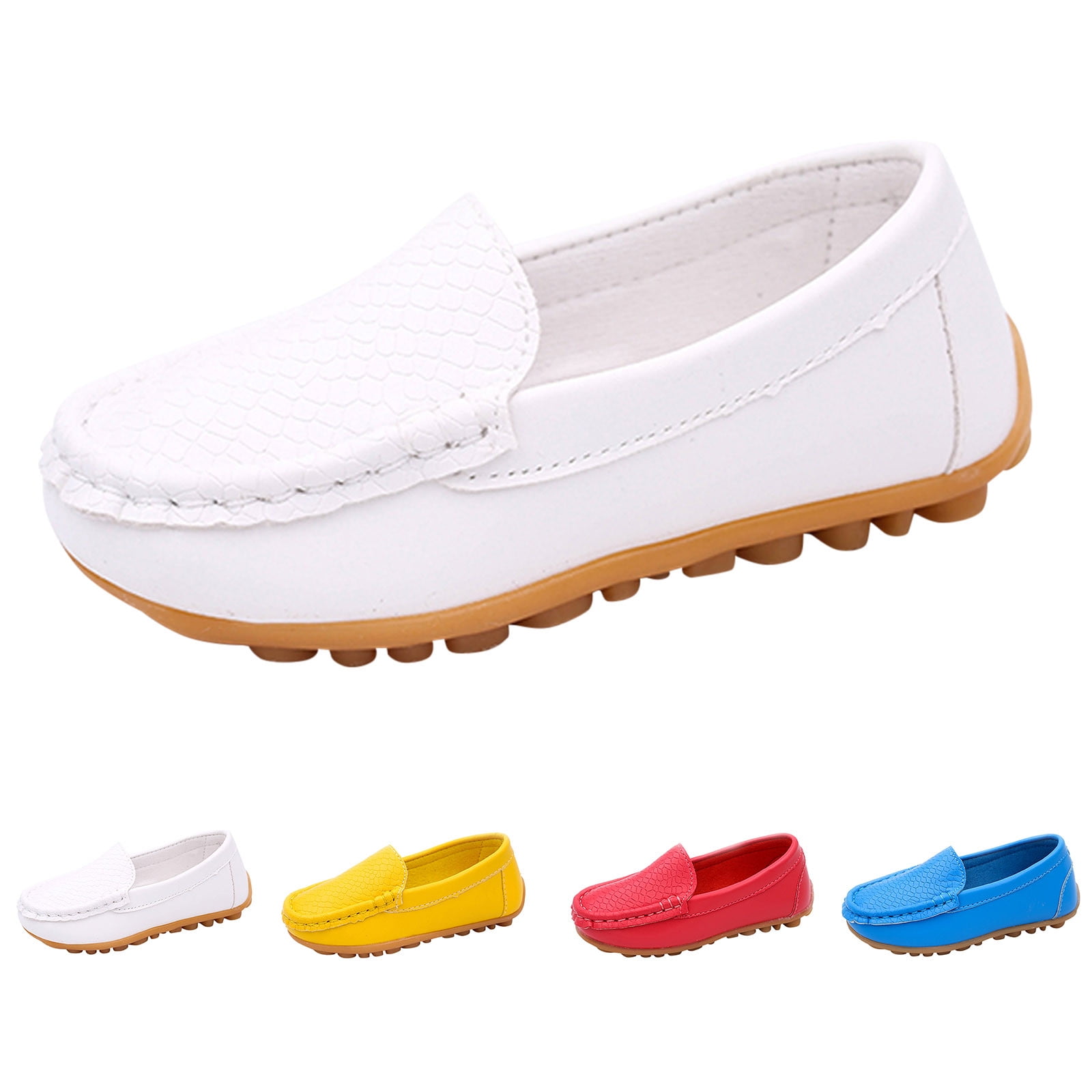 Toddler Sneakers Boys Little Soft Slip Loafers Flat Boat Casual Running Athletic Pull On Hiking White Girls' Flats
