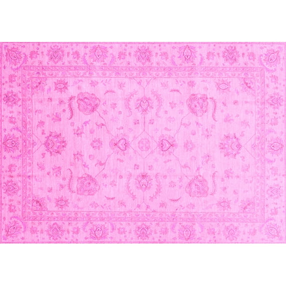 Ahgly Company Indoor Rectangle Oriental Pink Traditional Area Rugs, 8' x 12'