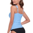 thumbnail image 3 of RELLECIGA Women's Bandeau Ruched Tankini Top Swimsuits Modest Bathing Suits, 3 of 9