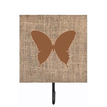 Carolines Treasures BB1048-BL-BN-SH4 Butterfly Burlap and Brown Leash Or Key Holder