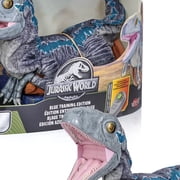 WOW! STUFF: Jurassic World Blue Training Edition Puppetronic by RealFX - Interactive Baby Raptor, 60+ Actions & Sounds, 22 Dinosaur Toy, Ages 8+