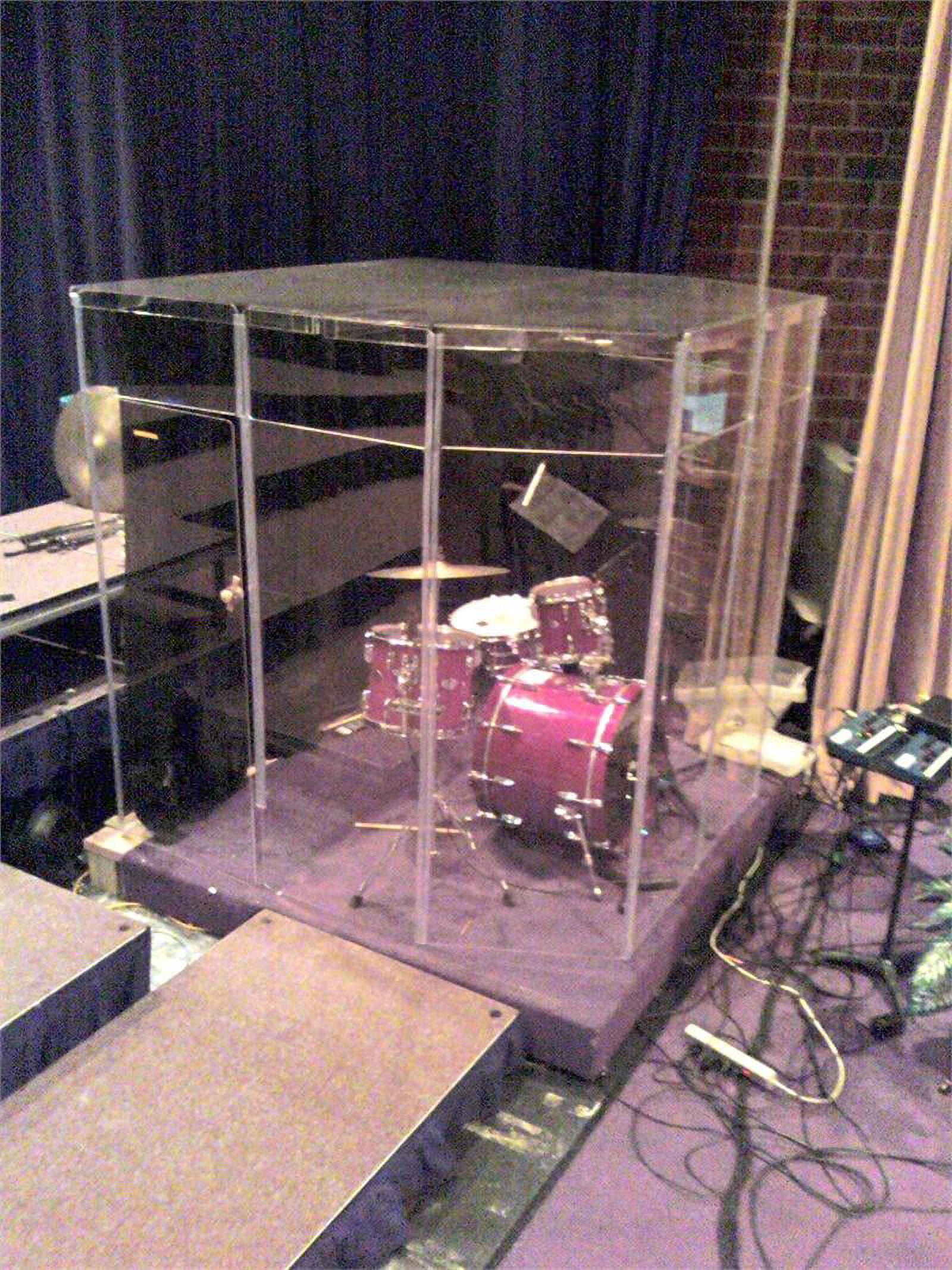 PENNZONI Drum Booth, Drum Shield, 6ft Tall, Acrylic Sound Proof Panels w/ Living Hinges
