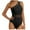 Black A, variant on YABCSAZ Bathing Suit for Women One Shoulder Tummy Control One Piece Swimsuit Solid Color Summer Casual Beach Swimwear Bikini Set