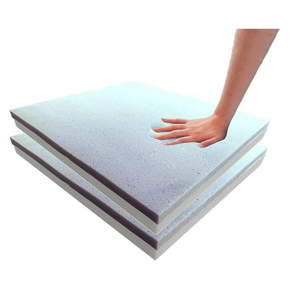 (2 Pack 2" x 20" x 20"Gel Memory Foam (High Density Base, Used for Chair Cushion Replacement, Dining Chairs, Wheelchair Seat Replacement)
