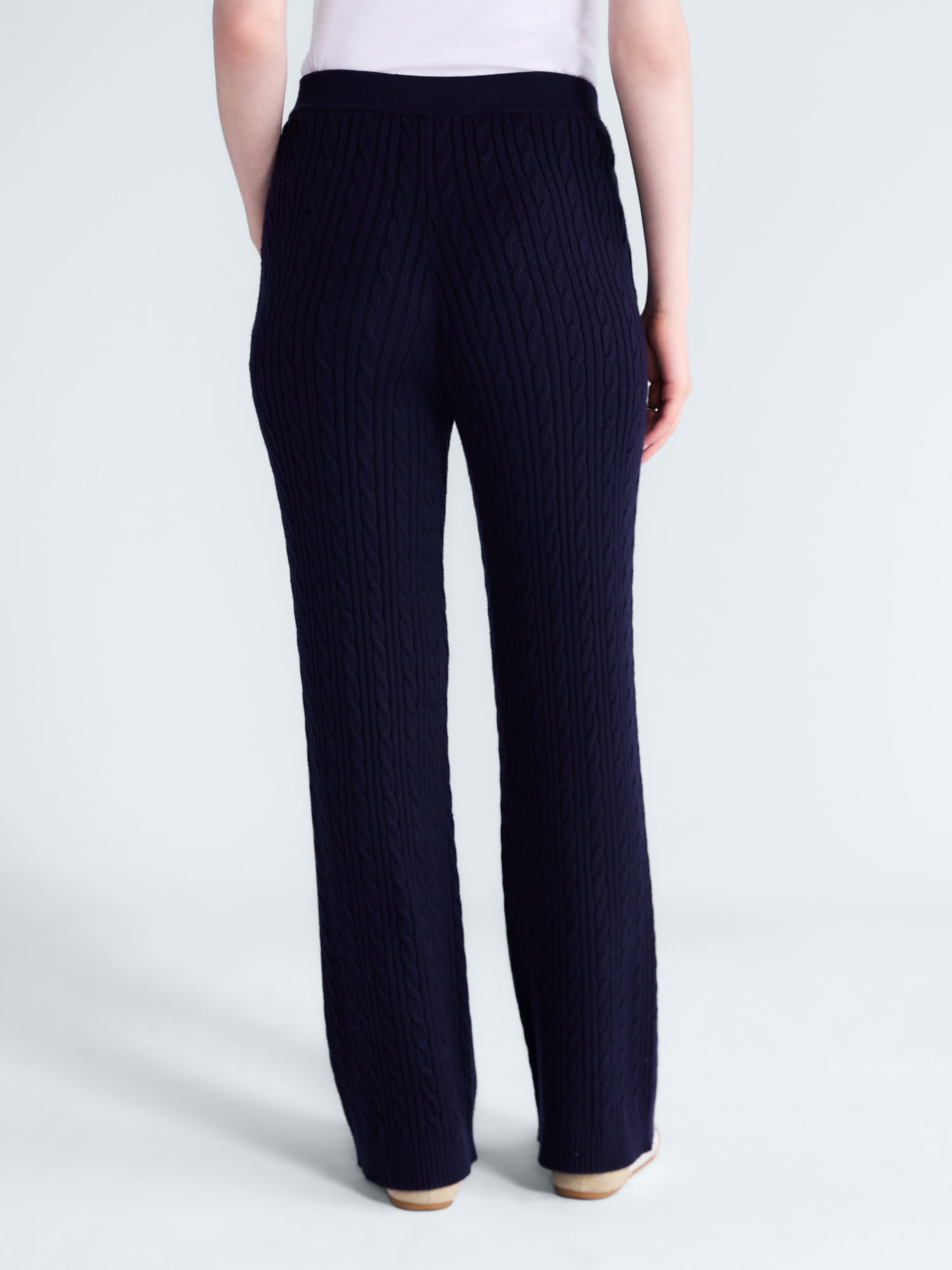 Free Assembly Women's and Women's Plus Cozy Yarn Cable Knit Sweatpants, 28.5" Inseam, Sizes XS-4X