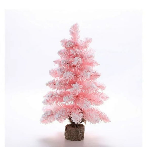 TopLLC Christmas Tree Ornaments, Christmas Decorations Christmas Gifts New Pointed Snow Spray Mini Christmas Tree 30cm Christmas Snowflake Desktop Window Decoration Pink Mini jewelry