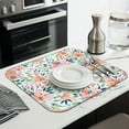 thumbnail image 2 of Microfibre Drying Mat for Kitchen Pioneer Dish Drying Drainer Mat Absorbent Colorful Floral Drying Mat Washing Up for Glass, Plate & Cup 16inch X 18inch, 2 of 7