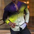 thumbnail image 1 of Camisa larga de verano para hombre, cuello alto, camisa clásica con estampado 3D, botones, moda retro, ropa urbana de alta calidad, 1 of 6
