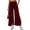 Wine, variant on Womens Wine Wide Leg Pants High Waisted with Side Slits & Pockets - Elastic Waist Flowy Palazzo Trousers, Stretch Casual Lounge Pants for Women,Size M