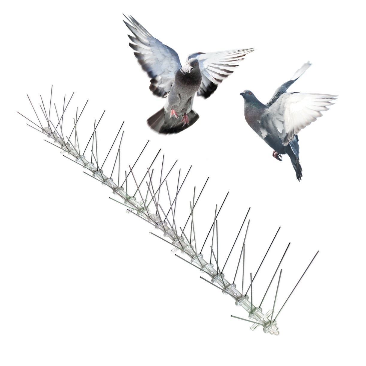 Bird-X Extra Wide Steel Bird Spikes 24 feet 8 inch Wide Block Pest Birds Pigeons Starlings Seagulls Sparrows Scarecrow