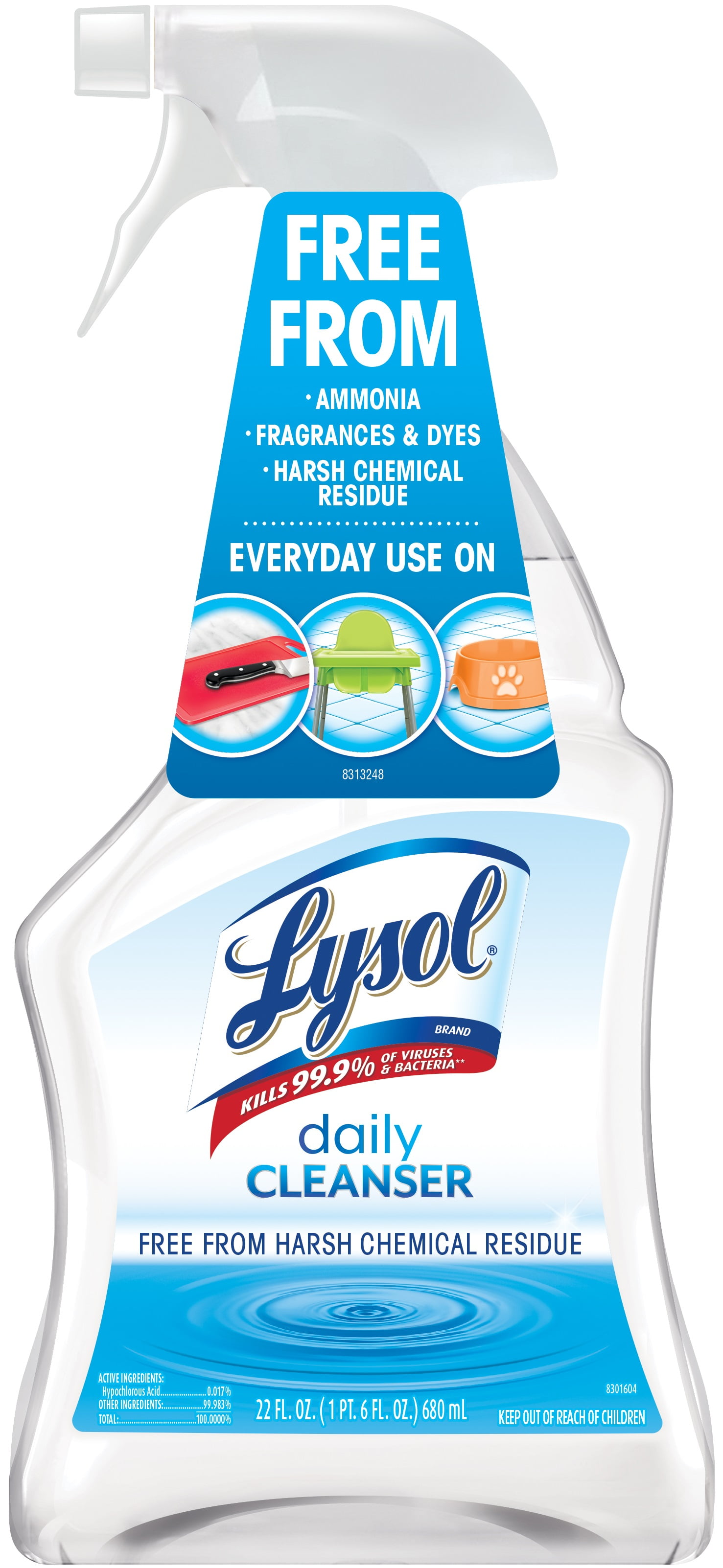 Lysol All Purpose Cleaner, Daily Cleanser Spray, 22oz Walmart