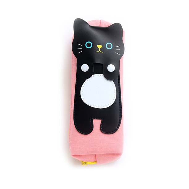 Inteprter Lienzo Gato Patrón Estudiantes Papelería Bolígrafo Bolsa Cremallera Estuche Caja de lápices Carpetas de archivos gato negro
