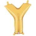 thumbnail image 1 of 14" Foil Gold Letter Balloon - Y, 1 of 7