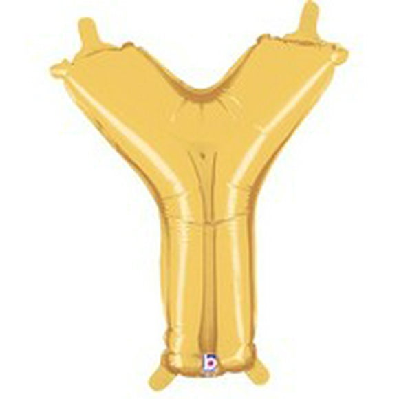 14" Foil Gold Letter Balloon - Y