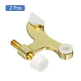 thumbnail image 3 of Puerta Topes 2uds 2-1/2" x 1-3/4" - Zinc Aleación Bisagra Pasador Puerta Parada, K Tipo Ajustable Puerta Tope con Goma Parachoques Puntas (Oro), 3 of 6