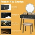 thumbnail image 6 of Costway Vanity Makeup Table Touch Screen 3 Lighting Modes Dressing Table Set Black and Gold, 6 of 12