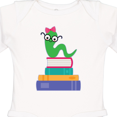 thumbnail image 4 of Inktastic Bookworm Girls Reading Gift Girls Long Sleeve Baby Bodysuit, 4 of 5