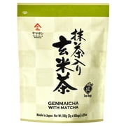 Yamasan Genmaicha Green Tea w/ Matcha, Low Caffeine Japanese Roasted Brown Rice Tea, 3g60 Tea Bags