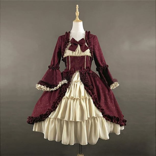 Vestido Medieval Gótico Para Mujer Con Mangas Trompeta - Incluye Cinturón, Orejas De Elfo Y Tocado, Ideal Vestido Medieval Gótico Para Mujer Con Mangas Trompeta - Incluye Cinturón, Orejas De Elfo Y Tocado, Ideal