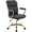 Dark Grey, Brushed Gold Base, variant on PU Leather Office Chair with Arms, Adjustable Height 360° Swivel with Wheels, Mid-Back Upholstered Desk Chair for Home Office, Vanity, or Study (Olive Green)