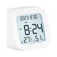 thumbnail image 4 of Pequeño reloj despertador digital Reloj de noche Pantalla LCD compacta Modo de repetición de 12 horas/24 horas para mesa de dormitorio y viajes con Blanco BLESIY Reloj despertador digital, 4 of 8