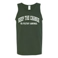 thumbnail image 2 of Wild Bobby Vintage Movie Quote Keep The Change Filthy Animal Men Tank Top, Forest Green, XX-Large, 2 of 6